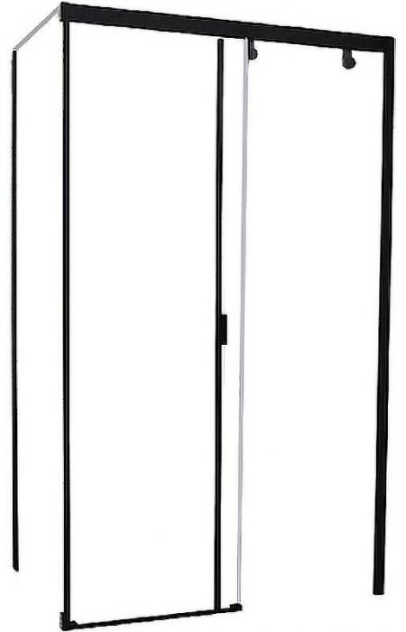 Душевой уголок Ceruttispa Marbella 120B 120x80 R 7910 профиль Черный стекло прозрачное