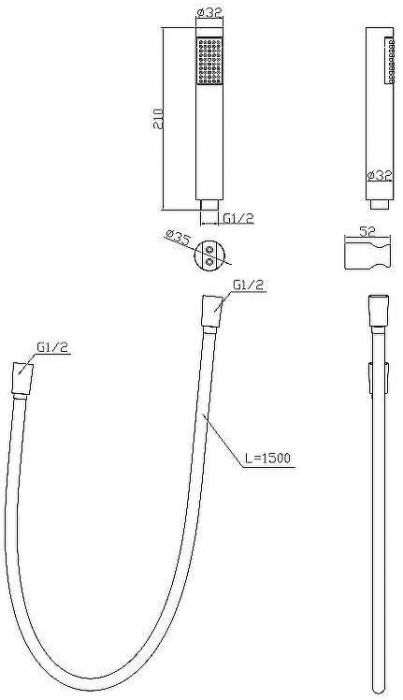 Душевой гарнитур BelBagno Uno UNO-DFS-CRM Хром