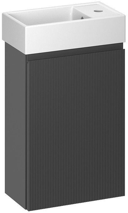Тумба с раковиной Wellsee WC Area 40 R 221802001 подвесная цвет Темно-серый матовый