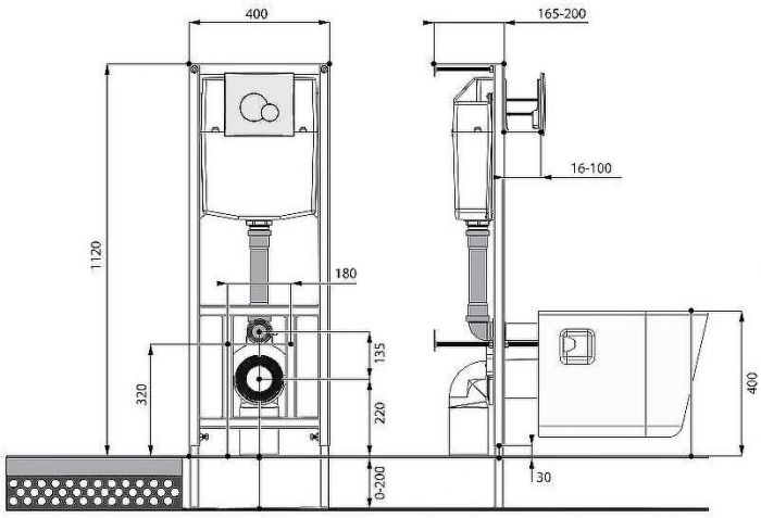 Комплект унитаза с инсталляцией Santek Бореаль 1WH501775 с сиденьем Микролифт и Черной матовой клавишей смыва