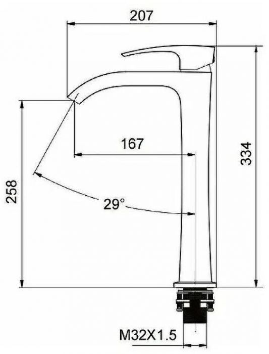 Смеситель для раковины Gappo G07-6 G1007-86 Черный матовый