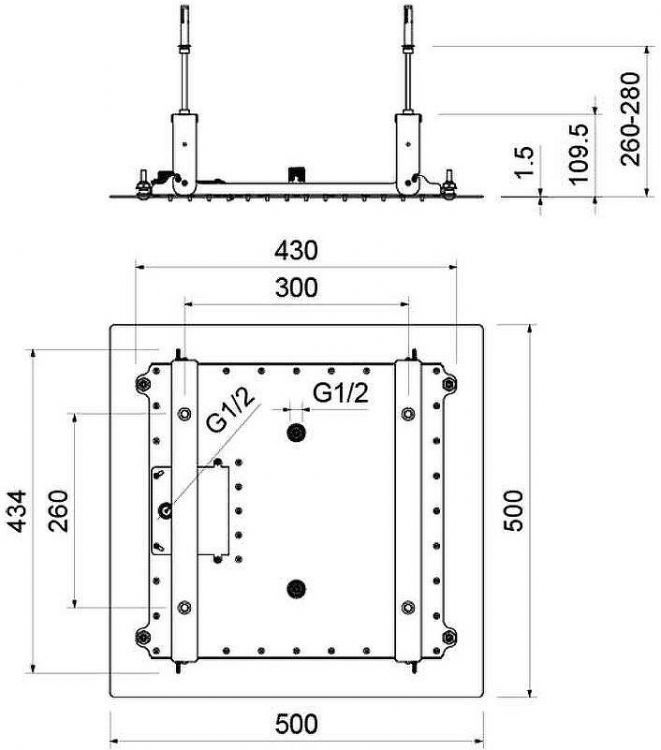 Верхний душ Aquatek 2 jet AQ2082CR Хром
