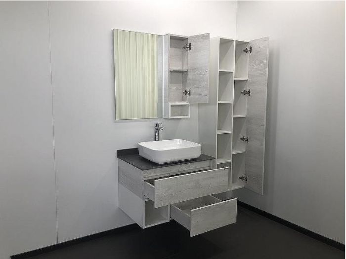 Зеркало со шкафом Comforty Прага 75 00004144199 Дуб белый