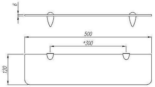 Стеклянная полка Aquaton Ария 50 1A140403AA010 Хром Глянцевая