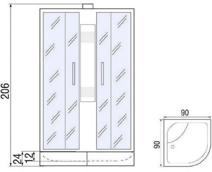 Душевая кабина River Nara 90x90 МТ Б/К 10000000717 с поддоном