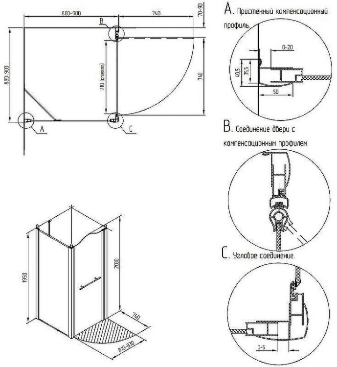 Душевой уголок Migliore Diadema 90x90 R 22684 профиль Золото стекло матовое с декором Душевой уголок Migliore Diadema 90x90 R 22684 профиль Золото стекло матовое с декором