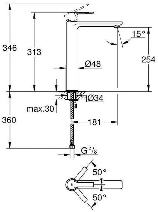Смеситель для раковины Grohe Lineare 23405001 Хром