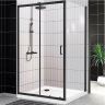 Душевой уголок BelBagno Uno 120x80 UNO-195-AH-1-120/80-C-NERO профиль Черный матовый стекло прозрачное