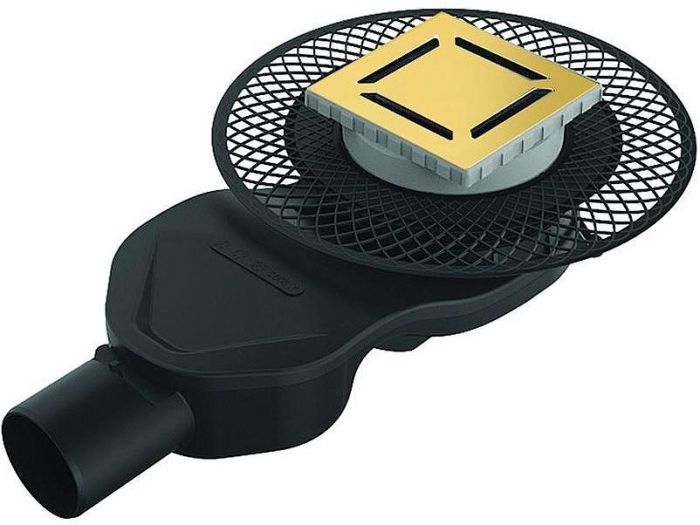 Душевой трап Berges Platz Norma 150x150 092159 с решеткой Золото