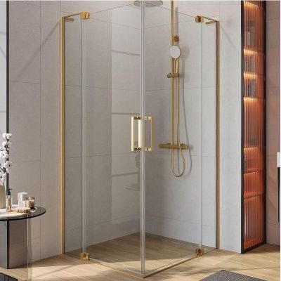 Душевой уголок Cezares Slider 110x90 SLIDER-AH-2-80/90-100/110-C-BORO профиль Брашированное золото стекло прозрачное