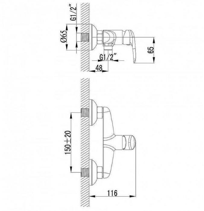 Гигиенический душ со смесителем Lemark Pramen LM3318C Хром