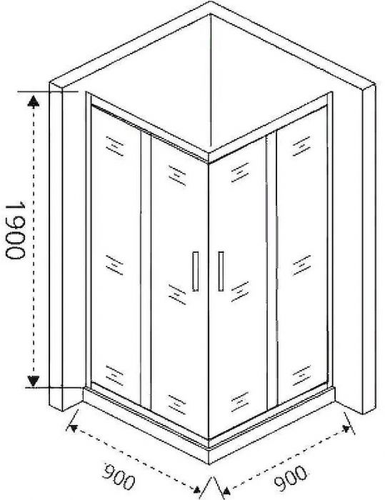 Душевой уголок Good Door Cofe CR-90-C-CH 90x90 КФ00026 профиль Хром стекло прозрачное