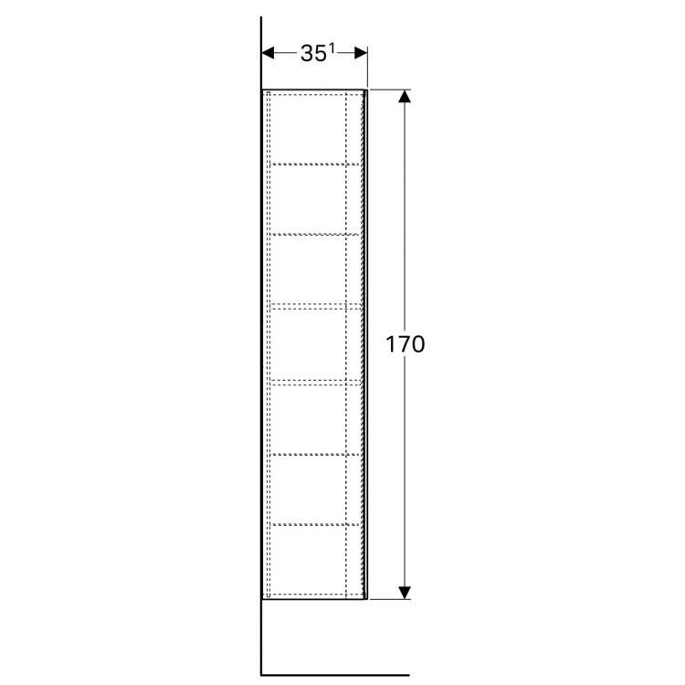 Пенал для ванной Geberit Xeno? 40х170х35.1, белый глянец [500.503.01.1]