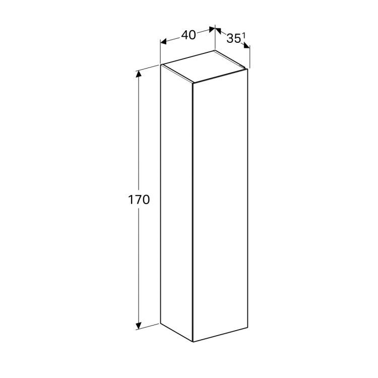 Пенал для ванной Geberit Xeno? 40х170х35.1, белый глянец [500.503.01.1]