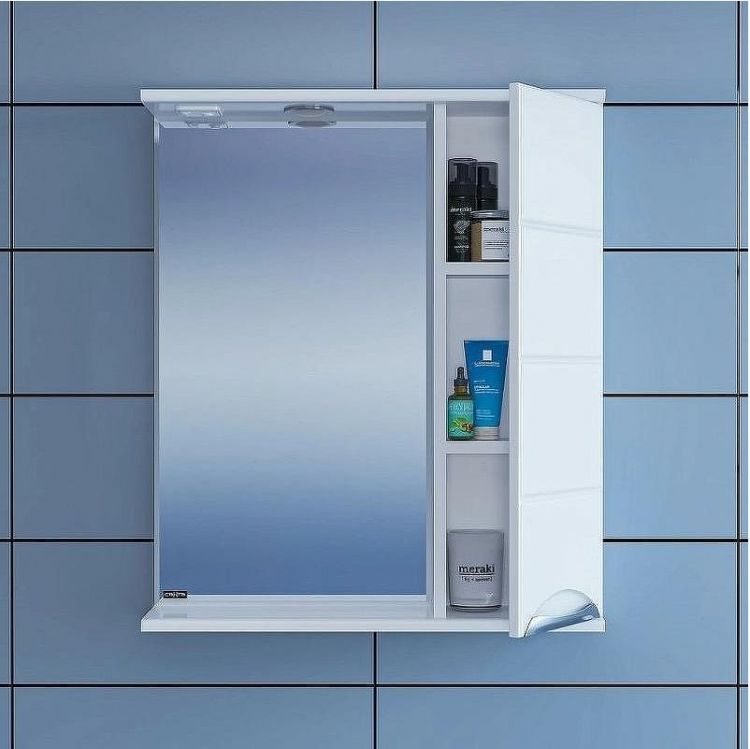 Зеркало со шкафом СанТа Родос 60 R 106016 с подсветкой Белое