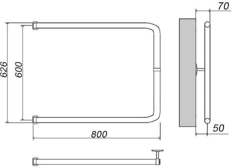 Водяной полотенцесушитель Grota Modesto 60х80 Хром