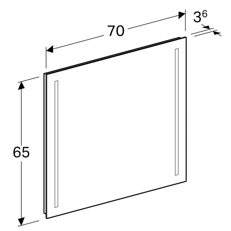 Зеркало Geberit Option с подсветкой 70x65x3.6 [500.587.00.1]