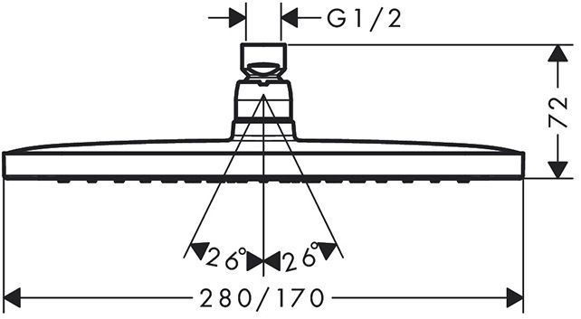 Hansgrohe Croma E 280 1jet Верхний душ 28см., цвет: хром