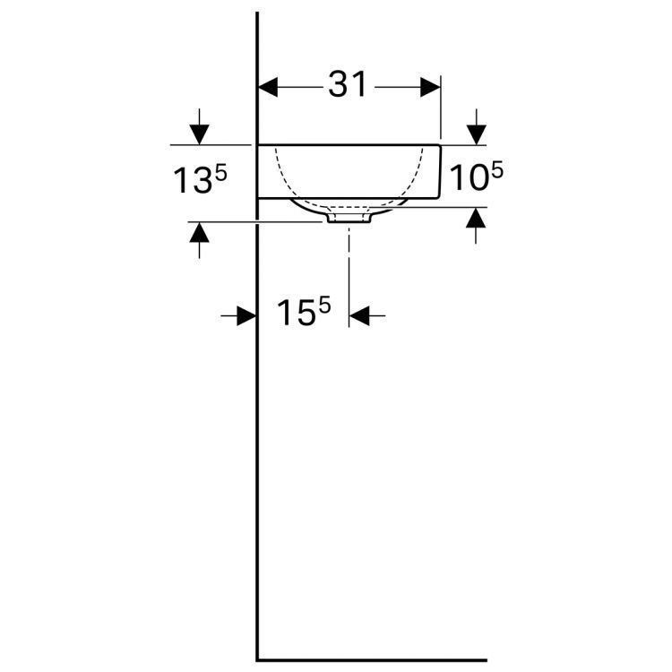 Раковина Geberit iCon XS, 124153000