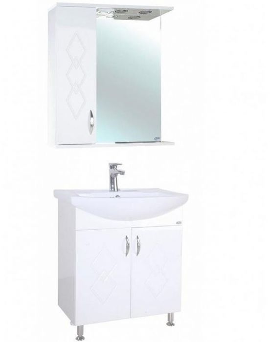 Зеркало со шкафом Bellezza Элеганс 65 L 4618610522018 с подсветкой Белое