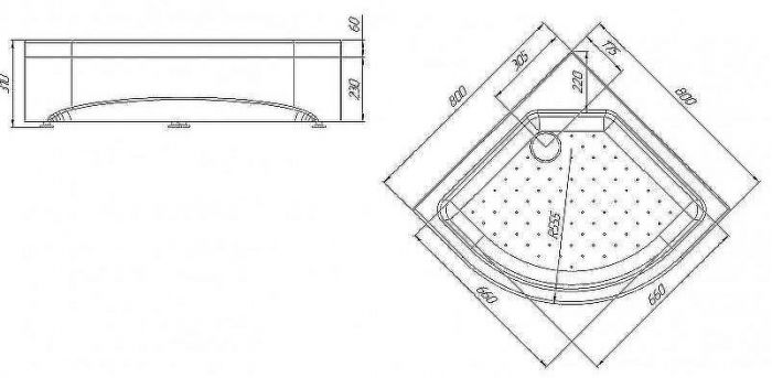 Акриловый поддон для душа Radomir 80x80x31 1-11-0-0-0-179 Белый