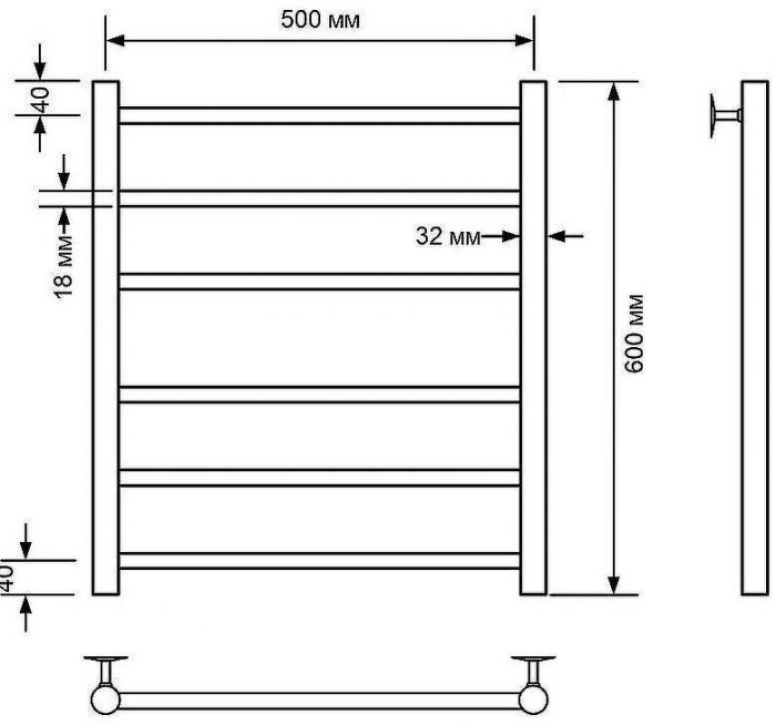 Водяной полотенцесушитель Comfysan Noumi W-6 60x50 013721 Хром