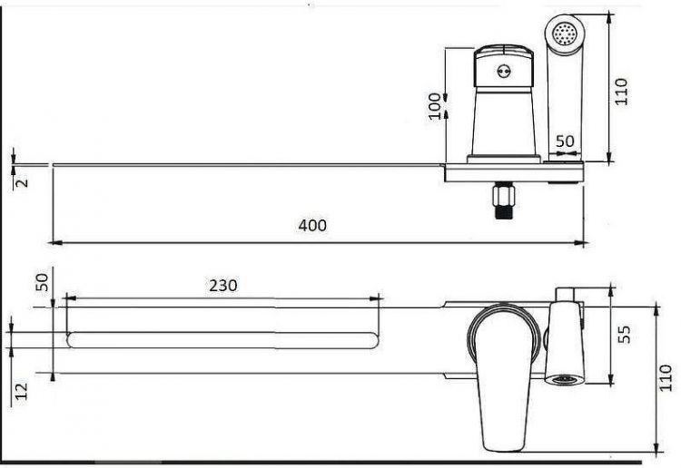 Гигиенический душ со смесителем Wisent W5221 цвет Хром