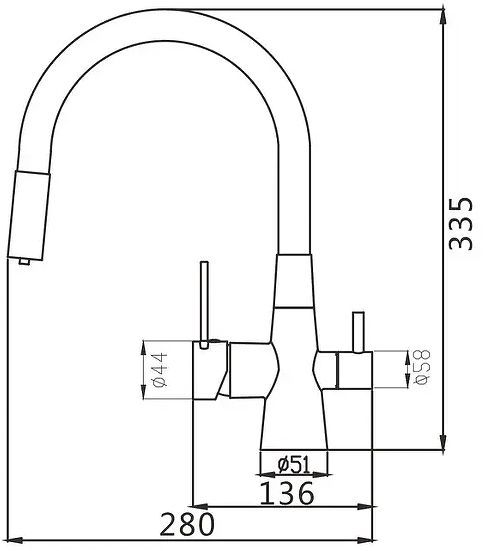 Смеситель для кухни Shevanik S668H цвет Черный