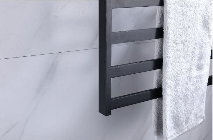 Электрический полотенцесушитель Black&White Universe N-333B 58х35 333BN с полкой Черный матовый