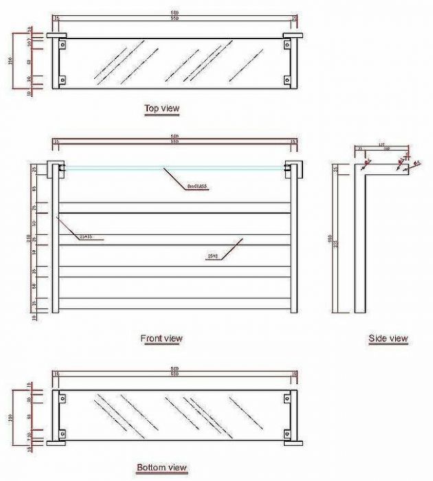 Электрический полотенцесушитель Black&White Universe N-333B 58х35 333BN с полкой Черный матовый