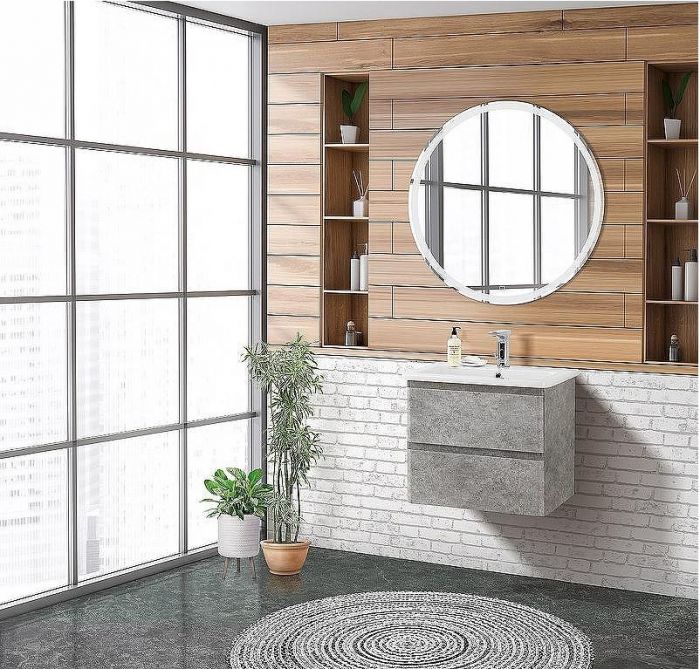 Тумба под раковину BelBagno 60 ALBANO-CER-600-2C-SO-CVG подвесная Cemento Verona Grigio
