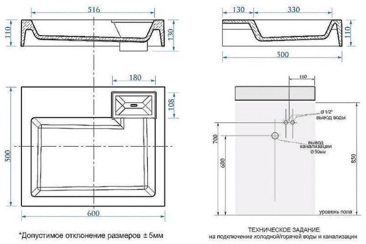 Раковина Azario Etna 60 CS00078303 на стиральную машину Белая Раковина Azario Etna 60 CS00078303 на стиральную машину Белая