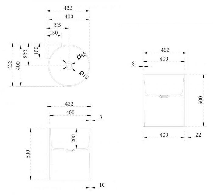 Раковина Abber Stein 42 AS2625 угловая Белая матовая