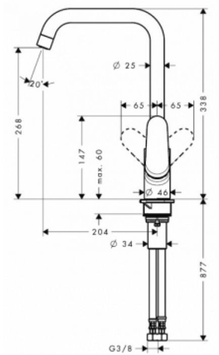 Hansgrohe Focus, Смеситель для кухни, Цвет: сталь