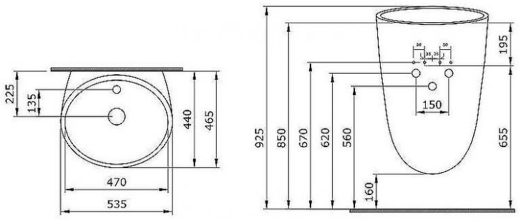 Раковина Bocchi Venezia 53 1083-025-0126 Кофейная матовая