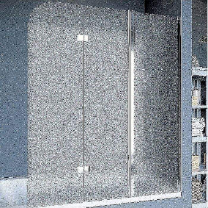 Шторка на ванну Koller Pool Waterfall Line 150 R QP96 профиль Хром стекло рифленое