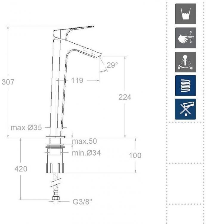 Смеситель для раковины Ramonsoler Urban Chic 211001NM Черный матовый Смеситель для раковины Ramonsoler Urban Chic 211001NM Черный матовый