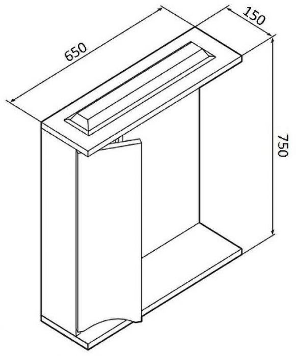 Зеркало со шкафом AM.PM Like 65 L M80MPL0651WG с подсветкой Белый