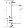 Hansgrohe Rebris S Смеситель для раковины-чаши 240, однорычажный, CoolStart, со сливным гарнитуром, цвет: матовый черный