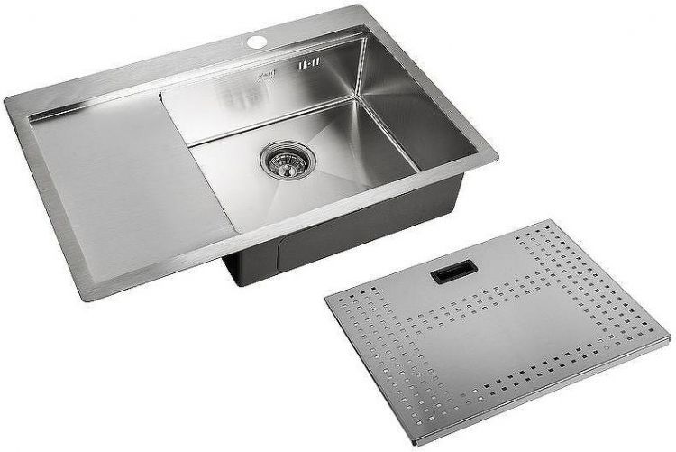 Кухонная мойка ZorG Master 78 ZM N-7852-R с накладкой Нержавеющая сталь