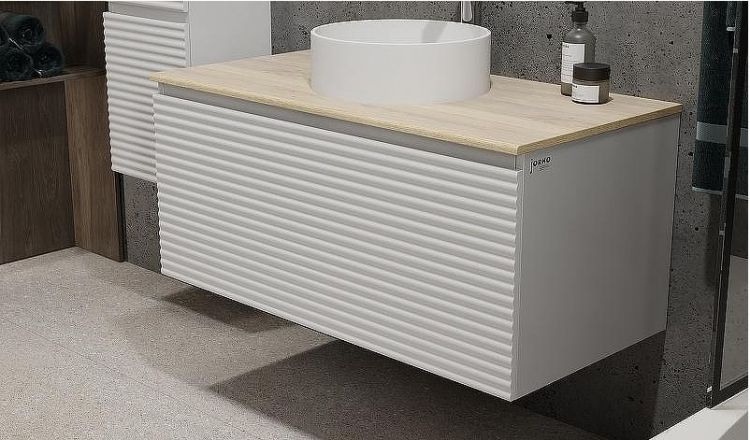 Тумба под раковину Jorno Cossety 100 Coss.01.100/P/W-DG/JR подвесная Белая