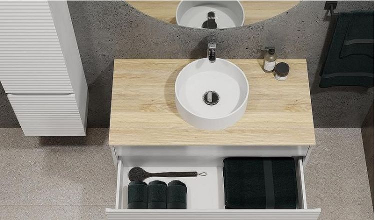 Тумба под раковину Jorno Cossety 100 Coss.01.100/P/W-DG/JR подвесная Белая