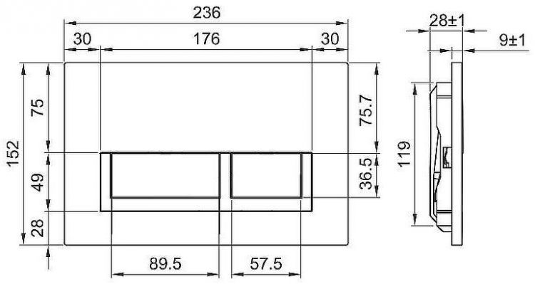 Клавиша смыва Olive's Sierra SR419W Белая матовая Клавиша смыва Olive's Sierra SR419W Белая матовая
