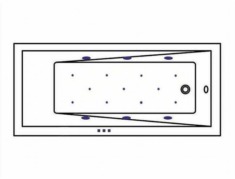 Акриловая ванна Whitecross Wave Slim 170x70 0111.170070.100.RELAX.GL с гидромассажем