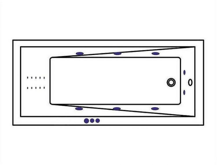 Акриловая ванна Whitecross Wave 150x70 0101.150070.100.SMARTNANO.CR с гидромассажем