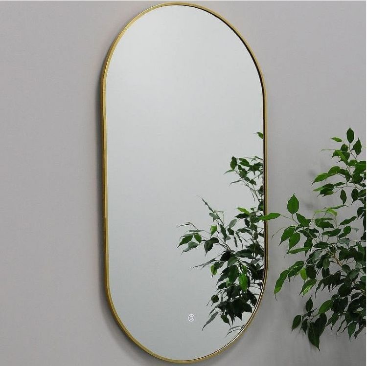 Зеркало Fixsen Led 40х80 FX-3080G с подсветкой Золото-сатин с сенсорным выключателем и диммером Зеркало Fixsen Led 40х80 FX-3080G с подсветкой Золото-сатин с сенсорным выключателем и диммером