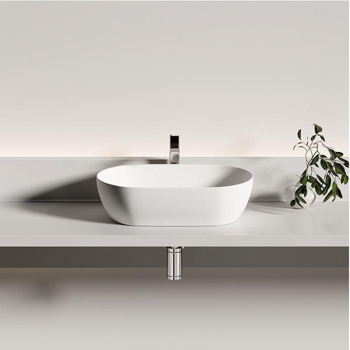 Раковина накладная овальной формы CERAMICANOVA Twist цвет белый матовый, CN12001MW Раковина накладная овальной формы CERAMICANOVA Twist цвет белый матовый, CN12001MW
