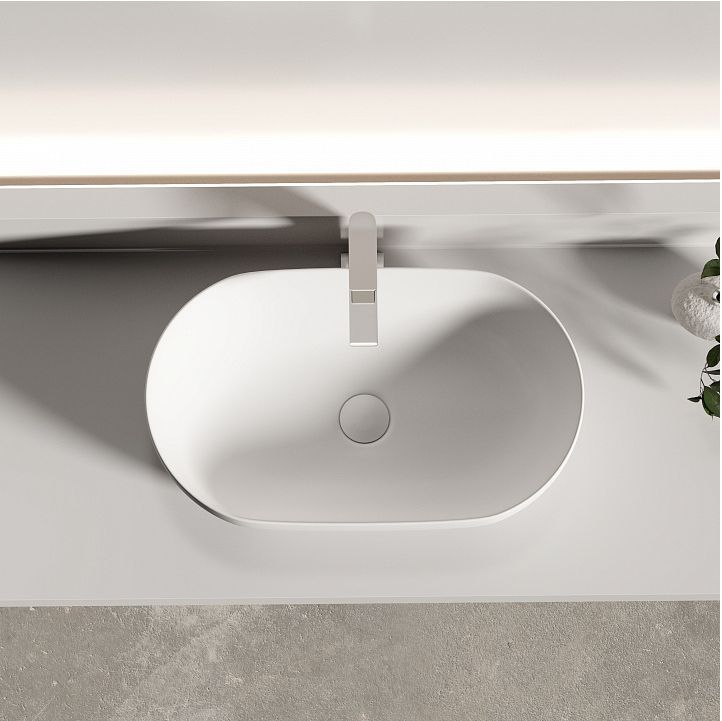 Раковина накладная овальной формы CERAMICANOVA Twist цвет белый матовый, CN12001MW Раковина накладная овальной формы CERAMICANOVA Twist цвет белый матовый, CN12001MW