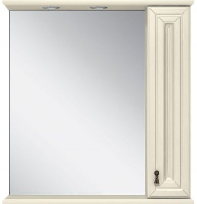 Зеркало со шкафом Misty Лувр 85 R П-Лвр03085-1014П с подсветкой Слоновая кость
