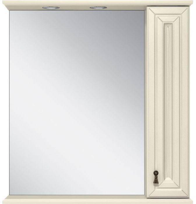 Зеркало со шкафом Misty Лувр 85 R П-Лвр03085-1014П с подсветкой Слоновая кость